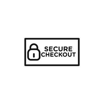 Secure checkout logo sign vector outline Stock-Illustration