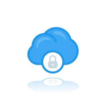 Secure cloud access, data protection vector icon Stock Illustration