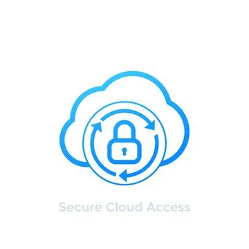 Secure cloud access icon on white イラスト素材
