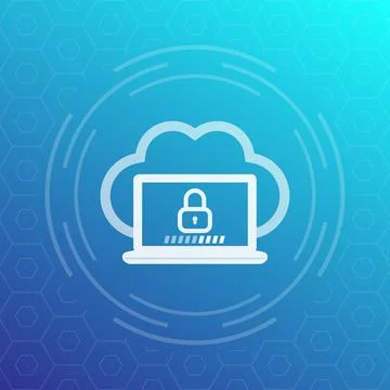 Secure cloud access, network protection vector icon 스톡 일러스트