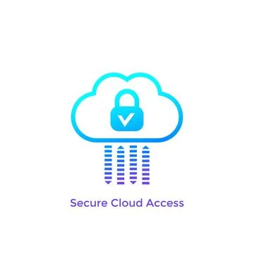 Secure cloud access, safe, protected hosting vector icon イラスト素材