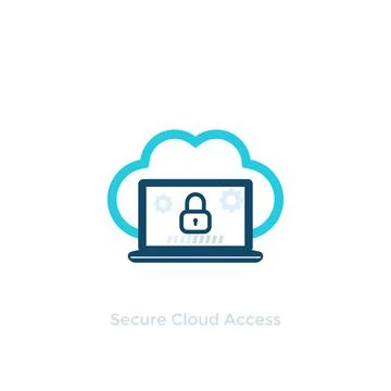 Secure cloud access vector icon Stock Illustration