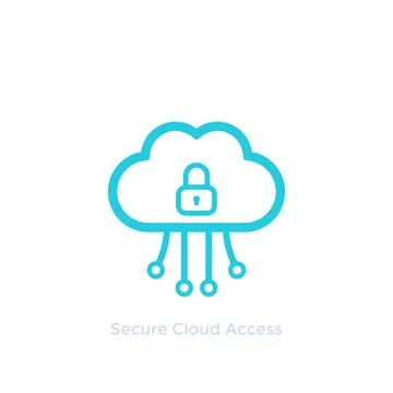 Secure cloud access, vector Stock Illustration