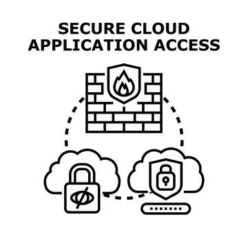 Secure cloud application access preventing unauthorized breaches イラスト素材