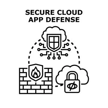 Secure cloud application defense concept protecting data イラスト素材