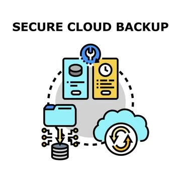 Secure cloud backup data management protection service イラスト素材