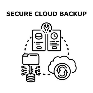 Secure cloud backup data management protection service Illustrazione stock