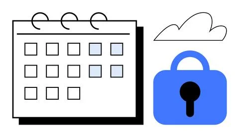 Secure Cloud-Based Calendar Management with Emphasis on Privacy and Schedulin Stock Illustration