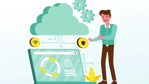Secure Cloud-Based Data Analytics and Financial Technology Stock Footage 333328780