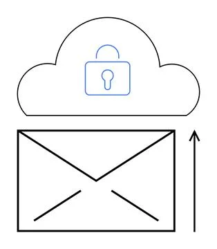 Secure Cloud Communication Ensuring Safe and Confidential Email Storage and.. Stock Illustration
