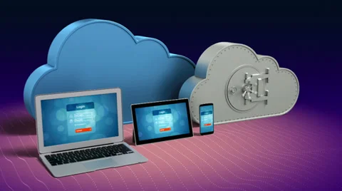 Secure cloud computing concept (1080p) Stock Footage 39848220
