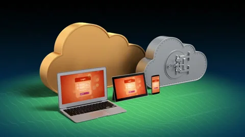 Secure cloud computing concept (1080p) Stock Footage 39848538