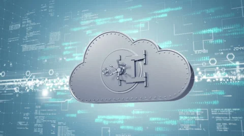 Secure cloud computing concept (1080p) Stock Footage