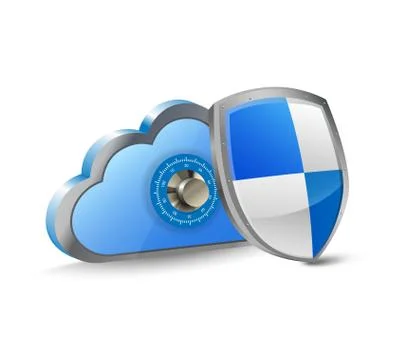 Secure cloud computing Stock Illustration
