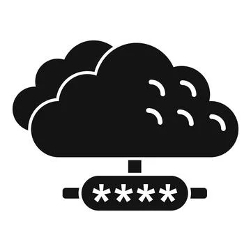 Secure cloud data icon simple vector. Code lock Stock Illustration