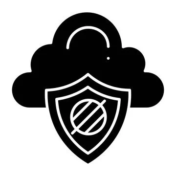Secure Cloud Glyph Icon Illustrazione stock