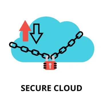Secure cloud icon, for graphic and web design Stock Illustration