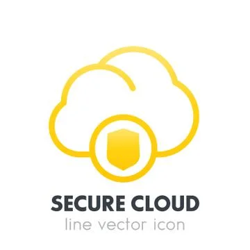 Secure cloud icon isolated on white イラスト素材