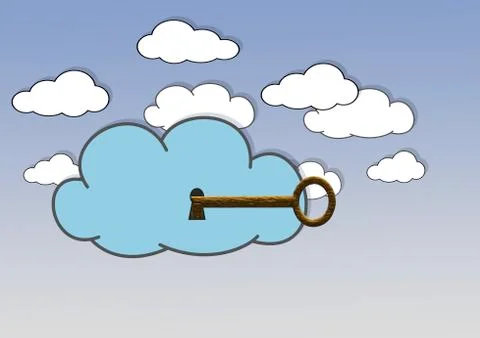 Secure cloud. Stock Illustration