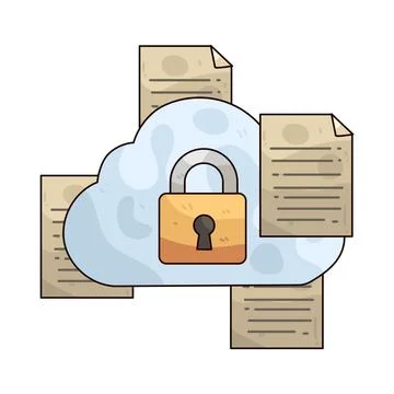 Secure Cloud illustration Stock Illustration