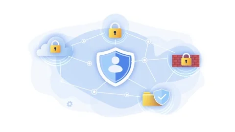 Secure Cloud Network Protection, Encryption, Network Defense System Video stock 346858037