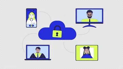 Secure cloud storage 2D animation Stock Footage 299855311