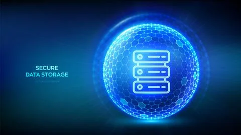 Secure Cloud Storage. Cloud computing online service. Database storage securi 스톡 일러스트