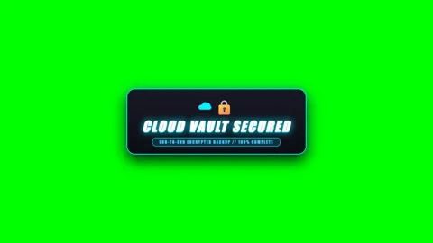 Secure Cloud Storage Data Transfer Encryption Padlock HUD on Green Screen Vídeos de archivo 345878279