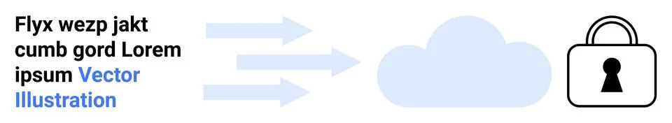 Secure Cloud Storage with Data Transfer Process Illustrated by Arrows and Loc Stock Illustration