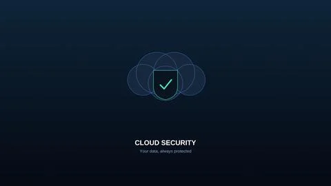 Secure cloud storage icon with checkmark symbol showing data protection Stock Illustration