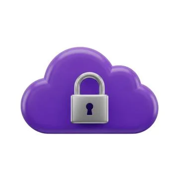 Secure cloud storage with lock icon Stock Illustration