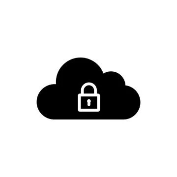 Secure Cloud Storage Remote Work Icon Stock Illustration