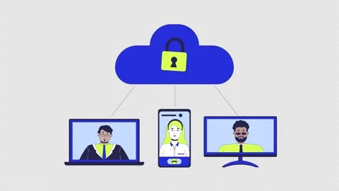 Secure cloud storage for small business 2D animation Stock Footage 299855305