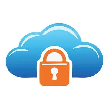 Secure cloud storage symbol. An icon symbolizing safe cloud data storage. T.. Illustrazione stock