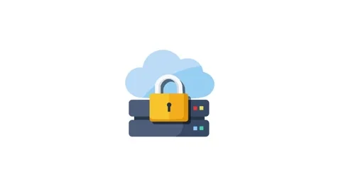 Secure Cloud Storage System With A Locked Server, Data Protection, Stock Footage 346858023