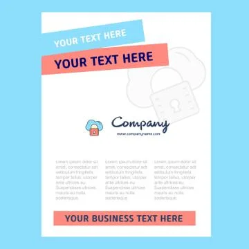 Secure cloud Title Page Design for Company profile ,annual report, presentati Stock Illustration