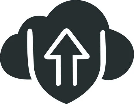 Secure cloud upload and protection icon Stock Illustration