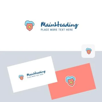 Secure cloud  vector logotype with business card template. Elegant corporate  Stock Illustration