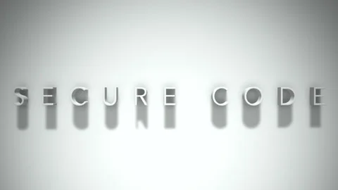 Secure code 3D title animation with shadows on a white background Vídeo Stock 297459642