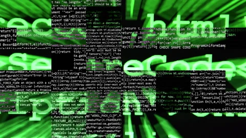 Secure code text on the screen data glitch Stock Footage 291727133