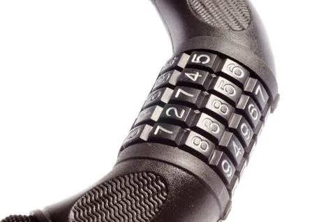 Secure coded lock isolated on white Stock Photos