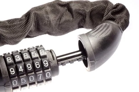 Secure coded lock isolated on white Stock Photos