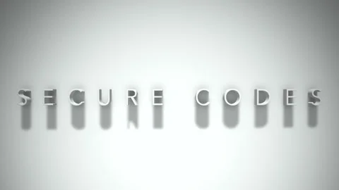 Secure codes 3D title animation white text on a white background Stock Footage 299823544