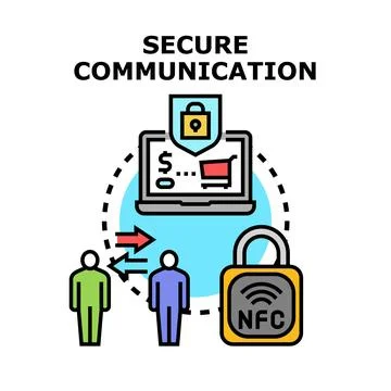 Secure communication and financial data protection concept Stock Illustration