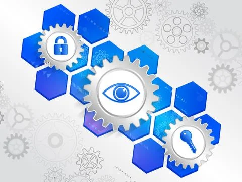 Secure communication between users. Technology defence concept. Stock Illustration