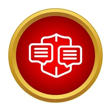 Secure communication chat protecting message privacy icon Stock Illustration