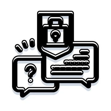 Secure communication concept with encrypted messages shield Stock Illustration
