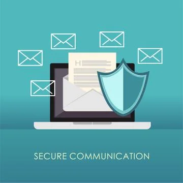 Secure communication. Email protection. Stock Illustration