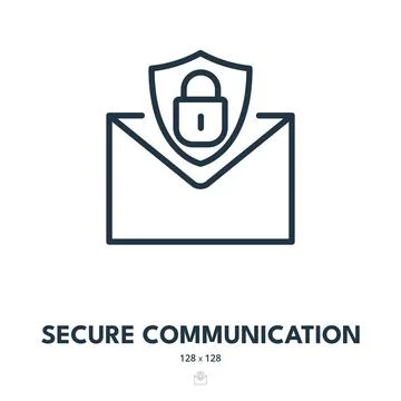 Secure Communication Icon. Security, Privacy, Message. Editable Stroke Stock Illustration