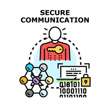 Secure communication protecting digital data and user identity Stock Illustration